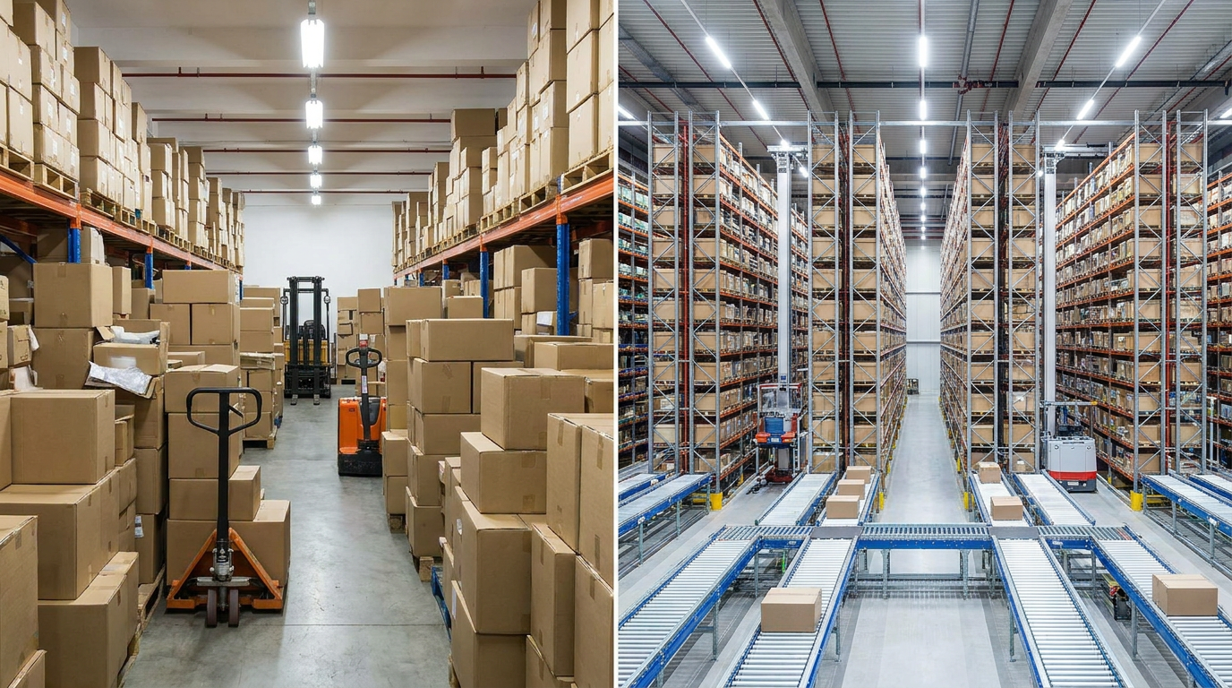Comparaison visuelles : entrepôt AliExpress vs centre de fulfillment CJ Dropshipping