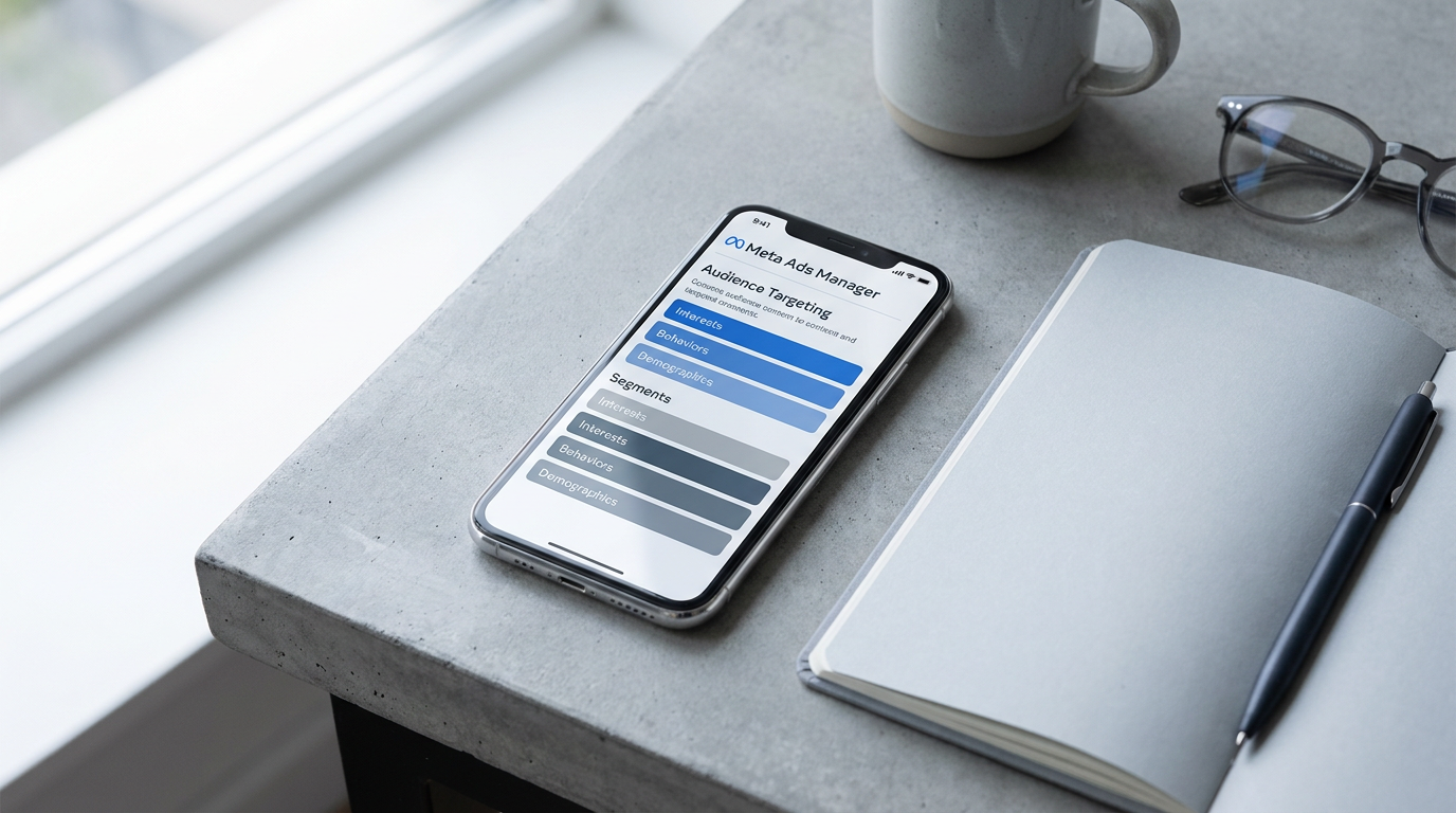 Interface Meta Ads affichant plusieurs segments d'audiences lookalike segmentées, avec dashboard de performance
