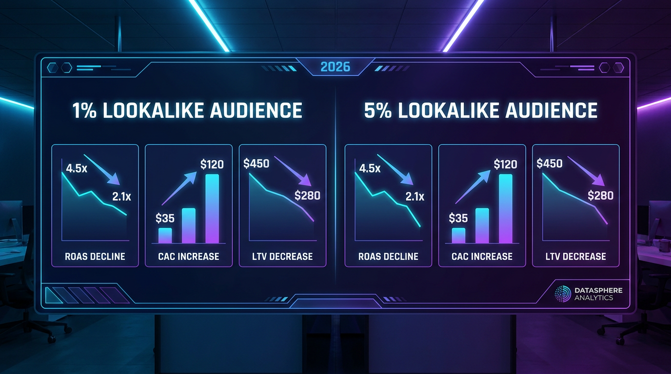 Audiences lookalike 1 % vs 5 % : pourquoi la taille tue la précision en 2026